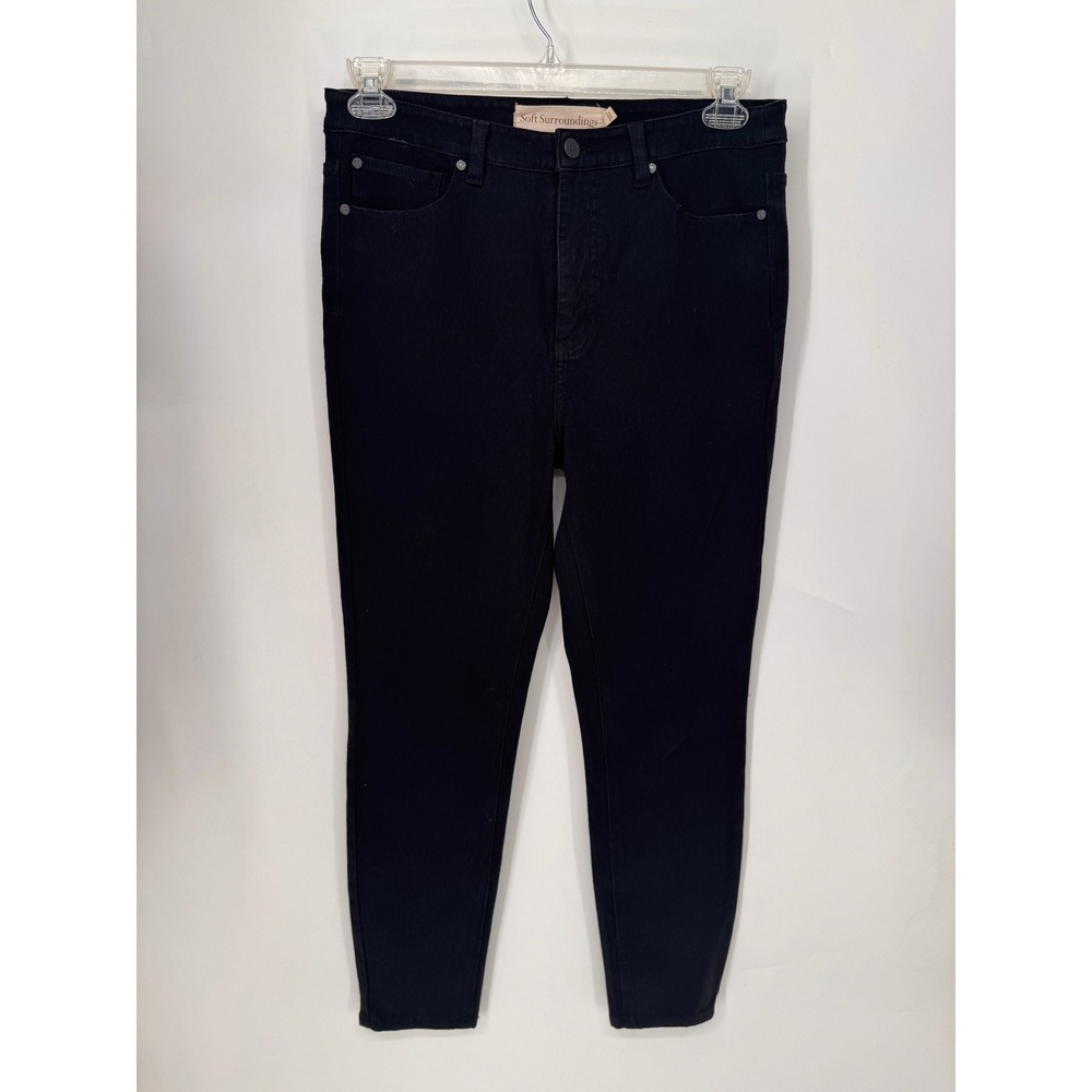 Soft Surroundings Pants Women 10 Black EUC High Rise Stretch Skinny 5-Pocket